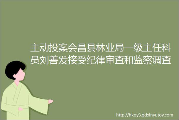 主动投案会昌县林业局一级主任科员刘善发接受纪律审查和监察调查